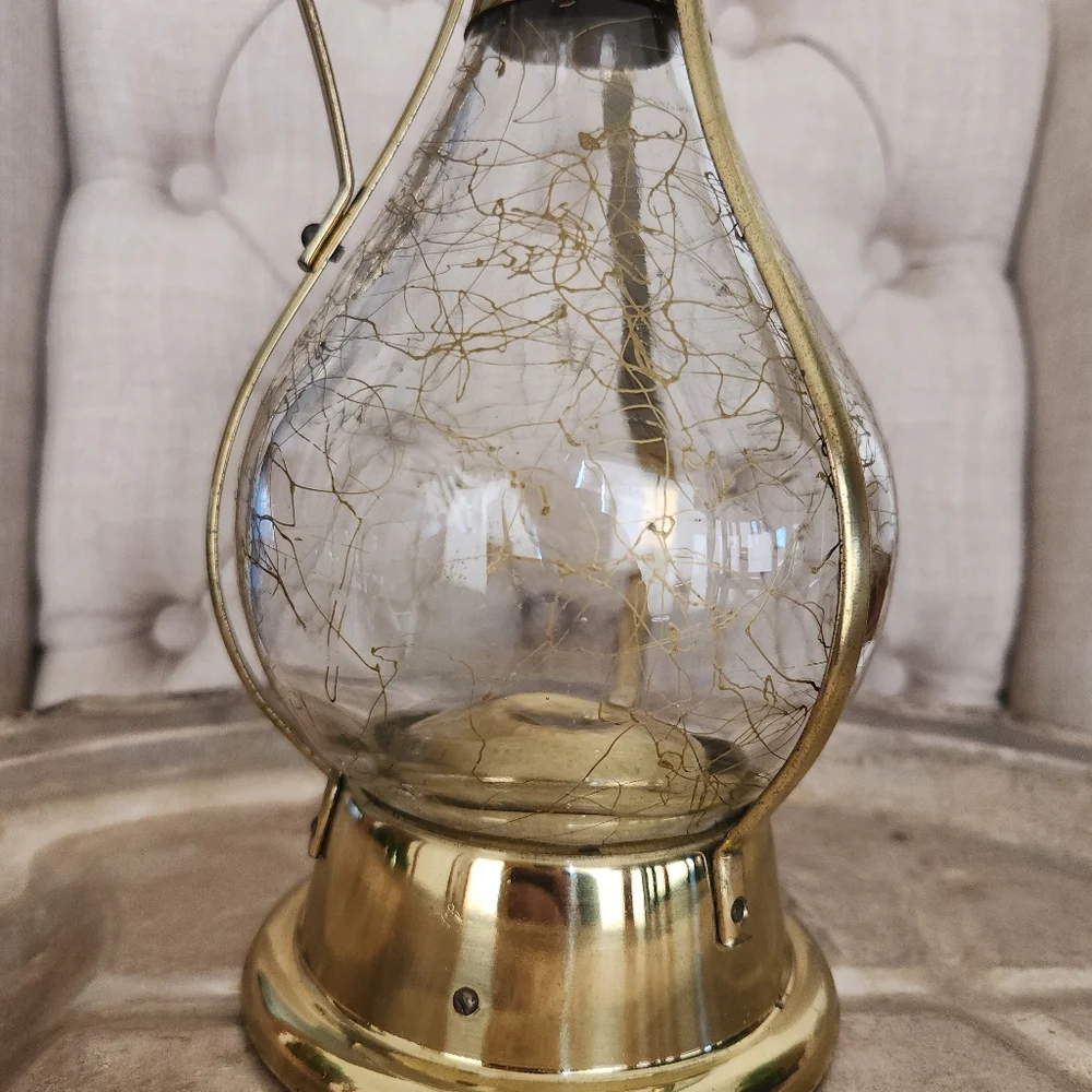 Vintage Barware Brass And Gold Metal Glass Decantor With Working Music Unique